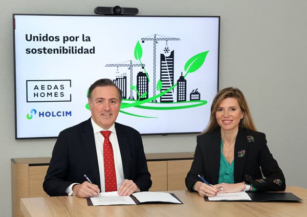 David Martinez CEO de AEDAS Homes y Carmen Diaz Directora General de Holcim Espana