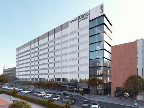 Propuesta de la fachada industrializada del Hospital Clínico de Valencia realizada por Butech.