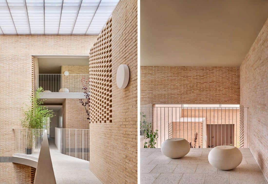 Atrio Social Housing de Peris Toral Arquitectes - Eletresjota UTE. Foto José Hevia