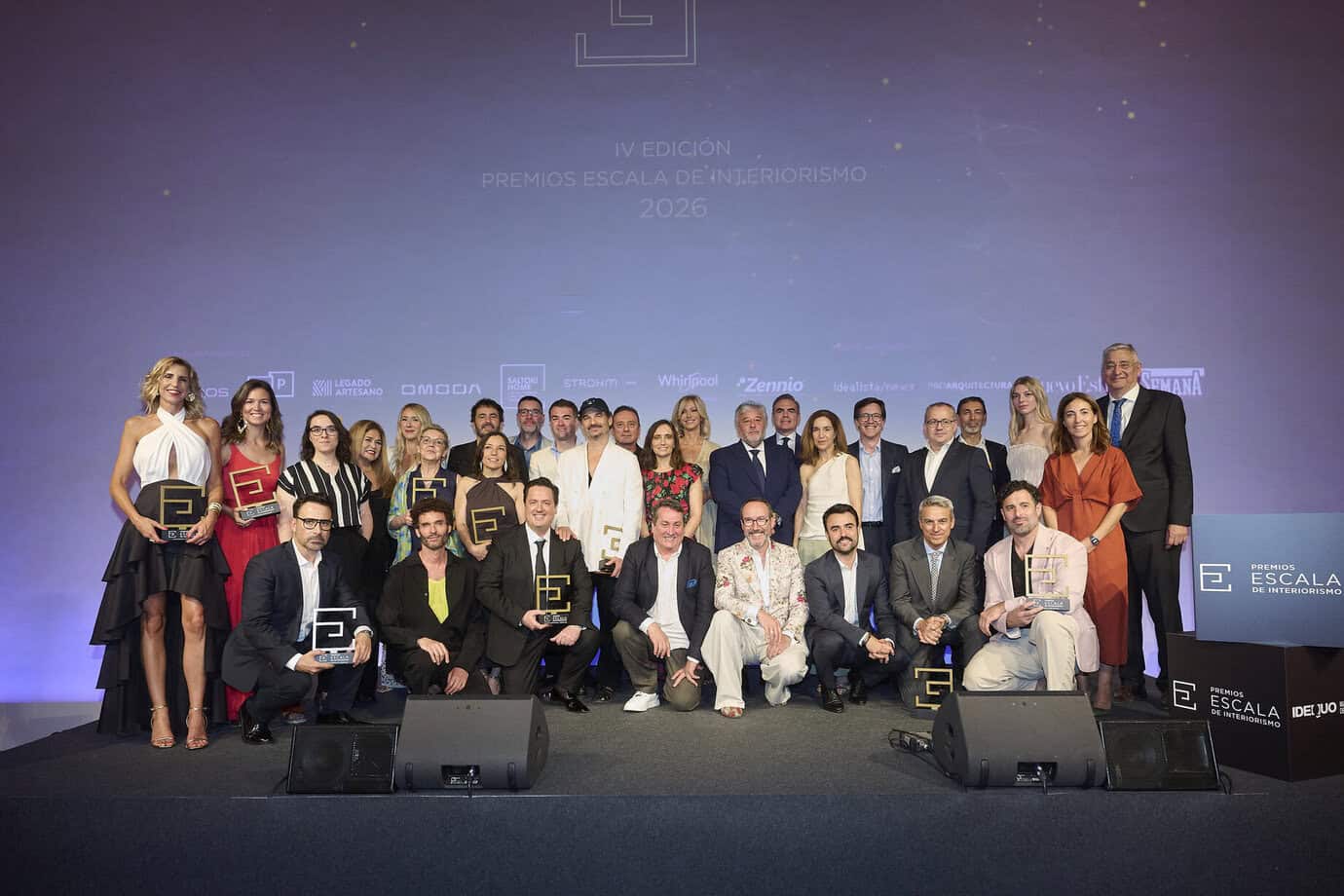Premiados y entregadores de la IV edición de los Premios Escala de Interiorismo 2026 en Madrid